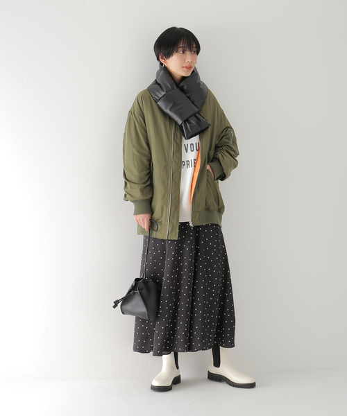 Simplicite（サンプリシテ）の「フェイクレザー ファーストール（マフラー・レディース・ブラック/ベージュ・FREE）」の3枚目の写真