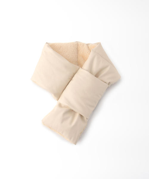 Simplicite（サンプリシテ）の「フェイクレザー ファーストール（マフラー・レディース・ブラック/ベージュ・FREE）」の6枚目の写真