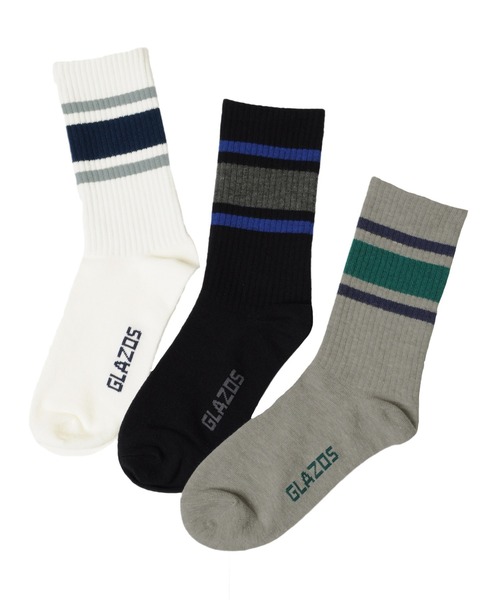 GLAZOS(グラソス)の「クルー丈ラインソックス3足セット(ソックス/靴下・キッズ・マルチ・24cm/17cm/21cm)」の7枚目の写真