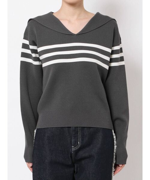 CALNAMUR（カルナムール）の「セーラーカラーボーダーニット（ニット/セーター・レディース・ホワイト/ブラック・FREE）」の17枚目の写真