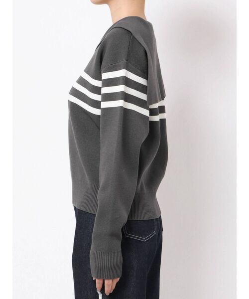 CALNAMUR（カルナムール）の「セーラーカラーボーダーニット（ニット/セーター・レディース・ホワイト/ブラック・FREE）」の12枚目の写真