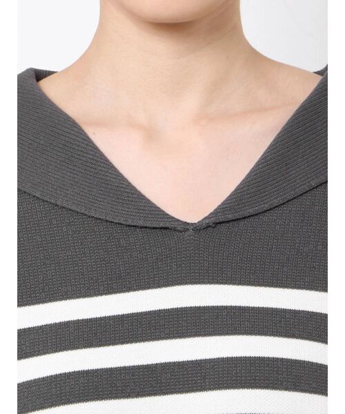 CALNAMUR（カルナムール）の「セーラーカラーボーダーニット（ニット/セーター・レディース・ホワイト/ブラック・FREE）」の8枚目の写真