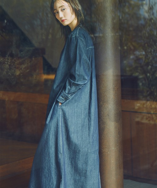 N.（N. Natural Beauty Basic）（エヌエヌナチュラルビューティーベーシック）の「◆シャツワンピース（ワンピース・レディース・オフホワイト/ストライプ/ワンウォッシュ・MEDIUM）」の19枚目の写真