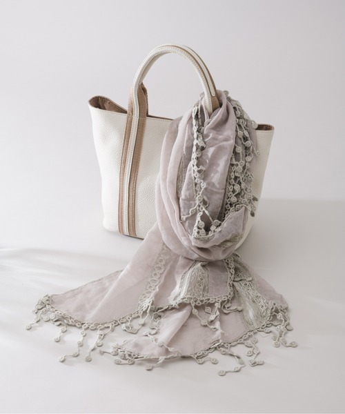 KATHARINE ROSS（キャサリンロス）の「【KATHARINE ROSS】レースコンビ&サイドフリンジストール WEB限定（ストール/ショール・レディース・グレイッシュベージュ・MEDIUM）」の6枚目の写真
