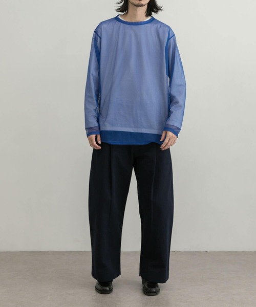 URBAN RESEARCH（アーバンリサーチ）の「URBAN RESEARCH iD　メッシュロングスリーブTシャツ（Tシャツ/カットソー・メンズ・グリーン系その他/ロイヤルブルー/チャコールグレー・MEDIUM/LARGE）」の4枚目の写真