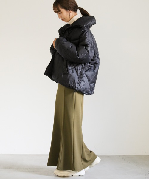 select MOCA（セレクトモカ）の「ハイネックキルティングダウンショートブルゾン（ブルゾン・レディース・ブラック/アイボリー・FREE）」の13枚目の写真