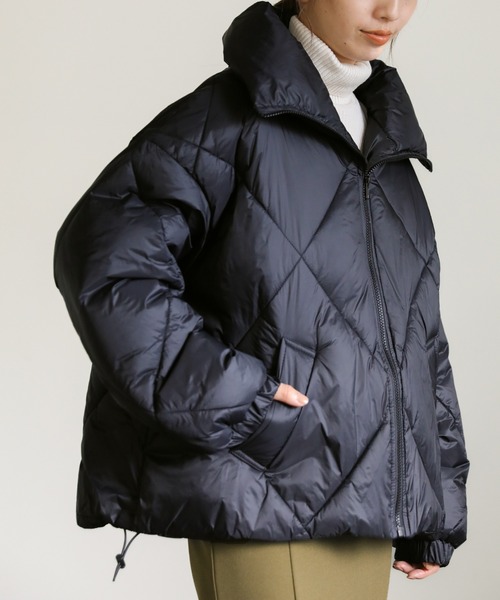 select MOCA（セレクトモカ）の「ハイネックキルティングダウンショートブルゾン（ブルゾン・レディース・ブラック/アイボリー・FREE）」の18枚目の写真