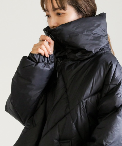 select MOCA（セレクトモカ）の「ハイネックキルティングダウンショートブルゾン（ブルゾン・レディース・ブラック/アイボリー・FREE）」の19枚目の写真
