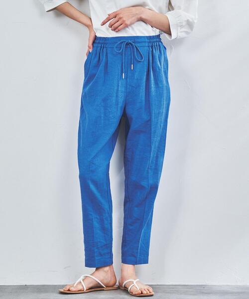 [接触冷感機能付き］リネンレーヨンテーパードパンツ#