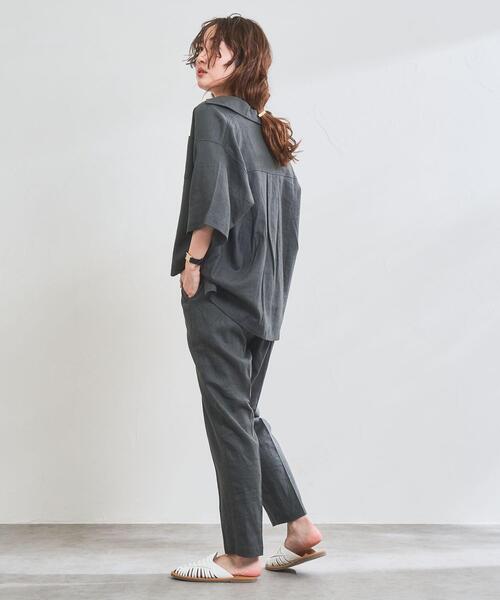 [接触冷感機能付き］リネンレーヨンテーパードパンツ#