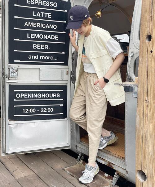 [接触冷感機能付き］リネンレーヨンテーパードパンツ#