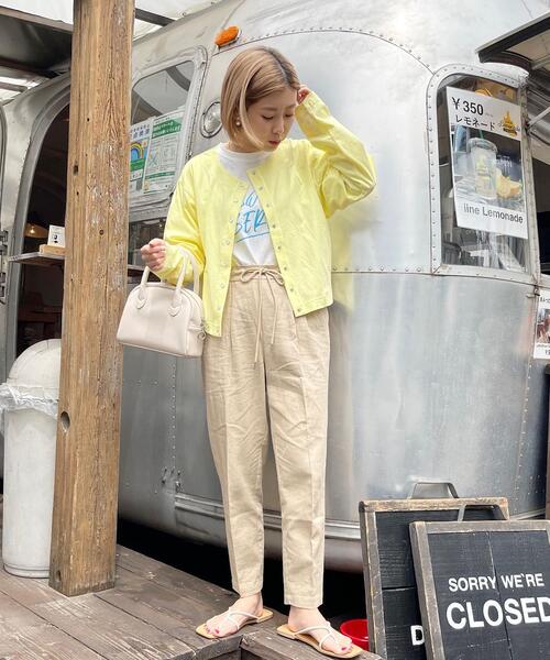 [接触冷感機能付き］リネンレーヨンテーパードパンツ#