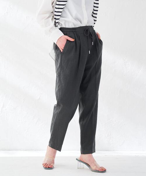 coen（コーエン）の「[接触冷感機能付き］リネンレーヨンテーパードパンツ#（その他パンツ・レディース・ダークグレー/ベージュ/オリーブ/コバルトブルー・L/M/S）」の16枚目の写真