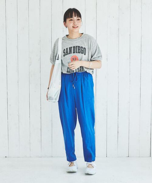 coen（コーエン）の「[接触冷感機能付き］リネンレーヨンテーパードパンツ#（その他パンツ・レディース・ダークグレー/ベージュ/オリーブ/コバルトブルー・L/M/S）」の12枚目の写真