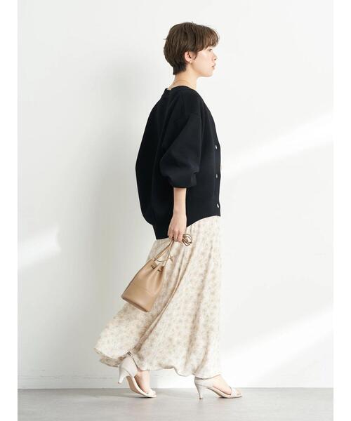 earth music&ecology（アースミュージックアンドエコロジー）の「Vネックコクーンカーディガン*（カーディガン/ボレロ・レディース・ブラック/ライトグリーン/グレイッシュベージュ・FREE）」の12枚目の写真