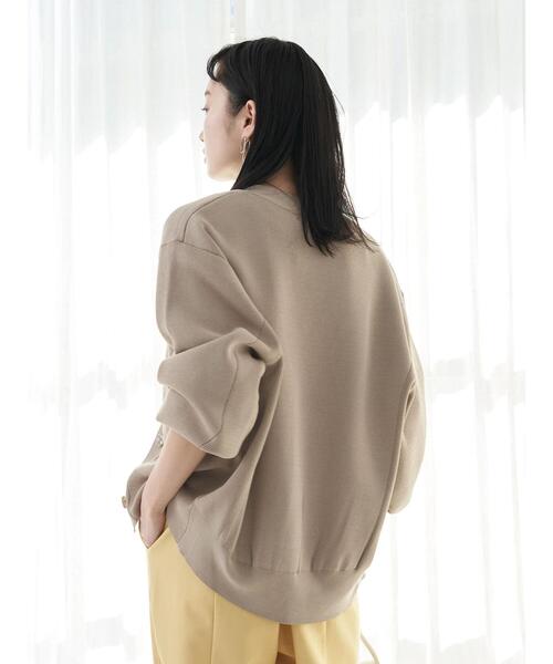earth music&ecology（アースミュージックアンドエコロジー）の「Vネックコクーンカーディガン*（カーディガン/ボレロ・レディース・ブラック/ライトグリーン/グレイッシュベージュ・FREE）」の18枚目の写真