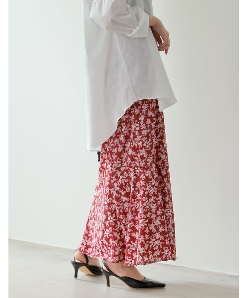 Re:EDIT（リエディ）の「[低身長サイズ有]デシン小花柄マーメイドスカート（スカート・レディース・レッド/ブラック/キャメル・MEDIUM/LARGE/SHORT）」の19枚目の写真