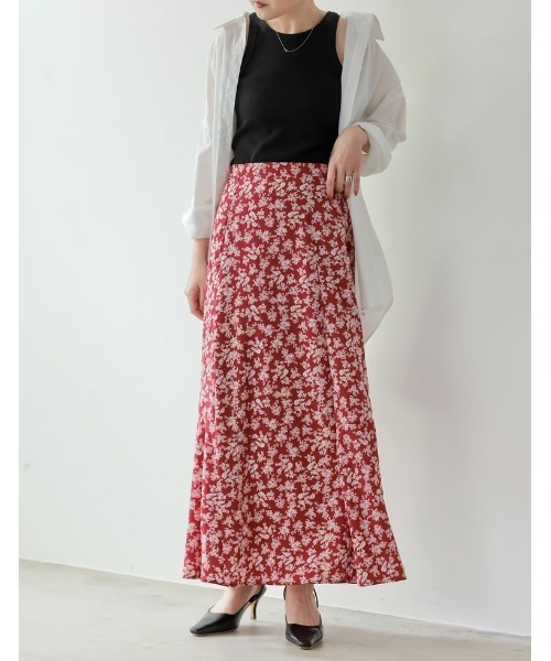 Re:EDIT（リエディ）の「[低身長サイズ有]デシン小花柄マーメイドスカート（スカート・レディース・レッド/ブラック/キャメル・MEDIUM/LARGE/SHORT）」の20枚目の写真