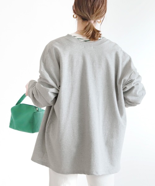 reca（レカ）の「2WAYスナップボタン裏毛BIGカーディガン（カーディガン/ボレロ・レディース・ヘザーグレー/ブラック/ダークグレー/ネイビー/ダークグリーン/ナチュラル・FREE）」の21枚目の写真