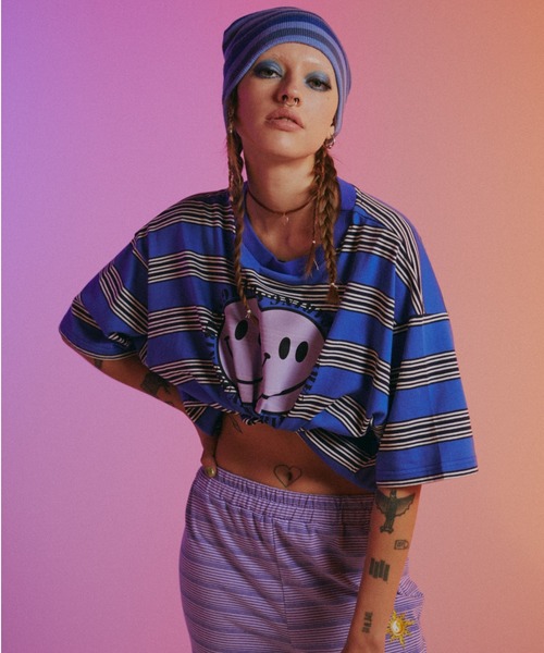 Candy Stripper（キャンディストリッパー）の「DOCKING SMILE BORDER Tシャツ（Tシャツ/カットソー・レディース・イエロー/ブルー/ボルドー・2）」の17枚目の写真