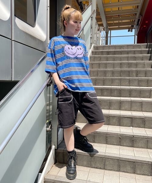 Candy Stripper（キャンディストリッパー）の「DOCKING SMILE BORDER Tシャツ（Tシャツ/カットソー・レディース・イエロー/ブルー/ボルドー・2）」の6枚目の写真