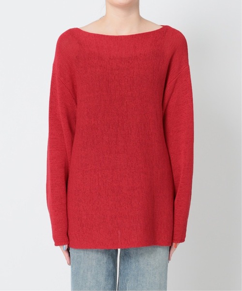 美品　23ss ✨ plage リネン　ヨコアミボートネックニット　ニット plage（プラージュ）の「ヨコアミボートネックニット◇（ニット