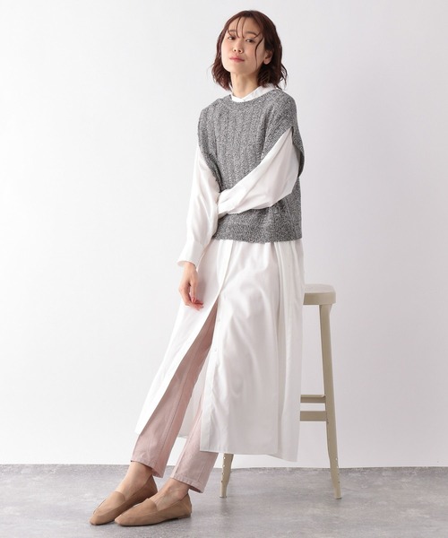 GLOBAL WORK（グローバルワーク）の「2WAYアイレットベスト/269068（ベスト・レディース・ベージュ/ブラック/サックスブルー・FREE）」の4枚目の写真