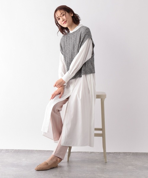 GLOBAL WORK（グローバルワーク）の「2WAYアイレットベスト/269068（ベスト・レディース・ベージュ/ブラック/サックスブルー・FREE）」の5枚目の写真