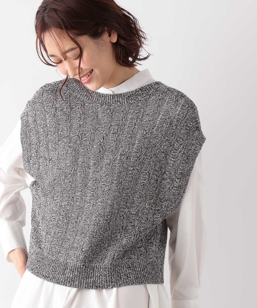 GLOBAL WORK（グローバルワーク）の「2WAYアイレットベスト/269068（ベスト・レディース・ベージュ/ブラック/サックスブルー・FREE）」の9枚目の写真