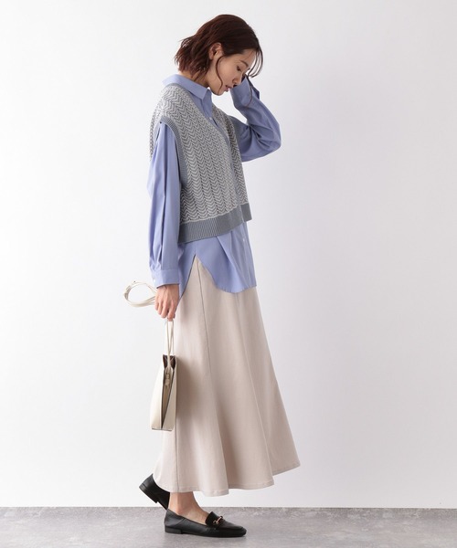 GLOBAL WORK（グローバルワーク）の「2WAYアイレットベスト/269068（ベスト・レディース・ベージュ/ブラック/サックスブルー・FREE）」の12枚目の写真