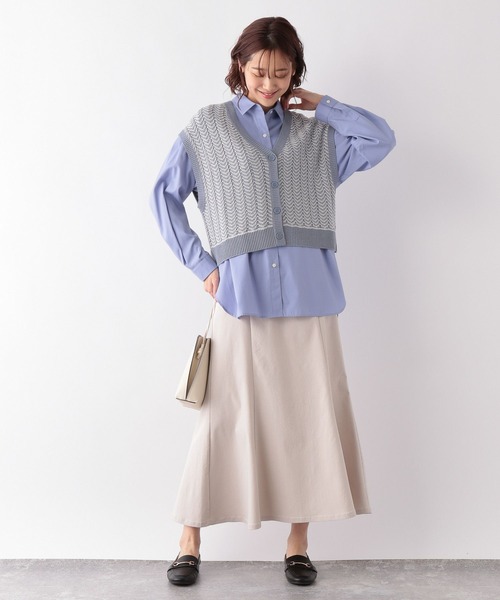 GLOBAL WORK（グローバルワーク）の「2WAYアイレットベスト/269068（ベスト・レディース・ベージュ/ブラック/サックスブルー・FREE）」の13枚目の写真