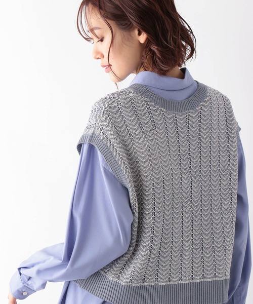 GLOBAL WORK（グローバルワーク）の「2WAYアイレットベスト/269068（ベスト・レディース・ベージュ/ブラック/サックスブルー・FREE）」の16枚目の写真