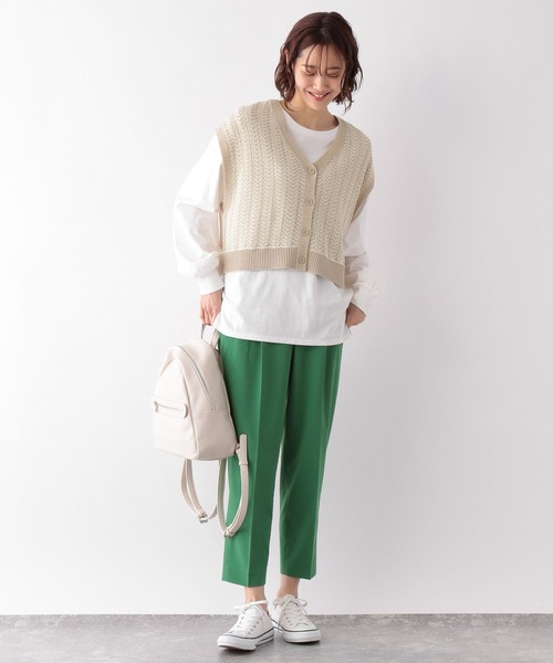 GLOBAL WORK（グローバルワーク）の「2WAYアイレットベスト/269068（ベスト・レディース・ベージュ/ブラック/サックスブルー・FREE）」の17枚目の写真