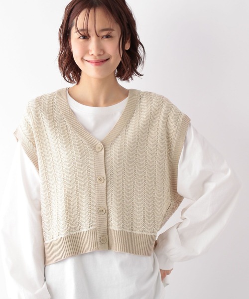 GLOBAL WORK（グローバルワーク）の「2WAYアイレットベスト/269068（ベスト・レディース・ベージュ/ブラック/サックスブルー・FREE）」の20枚目の写真