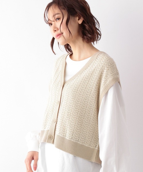 GLOBAL WORK（グローバルワーク）の「2WAYアイレットベスト/269068（ベスト・レディース・ベージュ/ブラック/サックスブルー・FREE）」の21枚目の写真