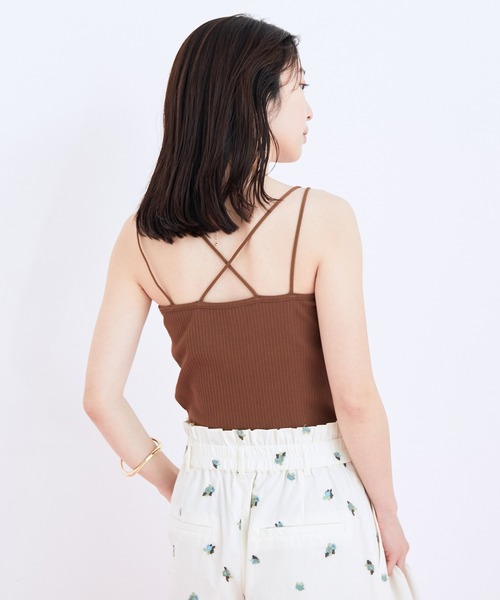 VIS(ビス)の「アメスリカップ付きインナーキャミソール(キャミソール・レディース・キナリ/ブラック/ブラウン・FREE)」の7枚目の写真