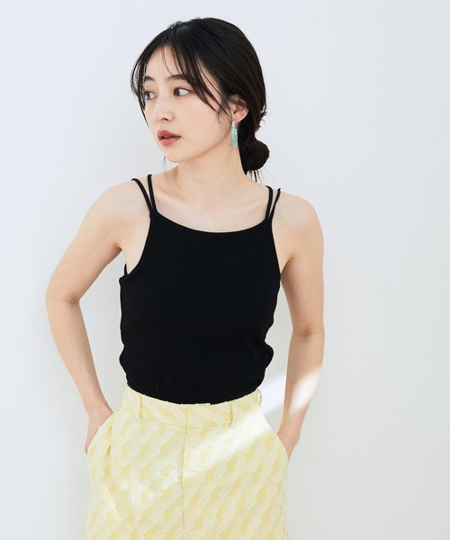 VIS(ビス)の「アメスリカップ付きインナーキャミソール(キャミソール・レディース・キナリ/ブラック/ブラウン・FREE)」の8枚目の写真