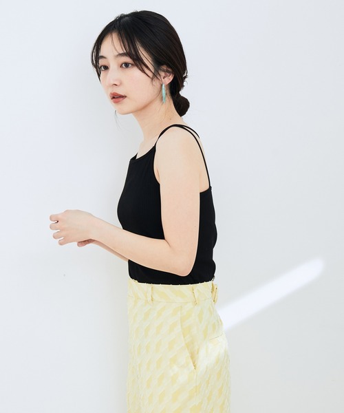 VIS(ビス)の「アメスリカップ付きインナーキャミソール(キャミソール・レディース・キナリ/ブラック/ブラウン・FREE)」の9枚目の写真