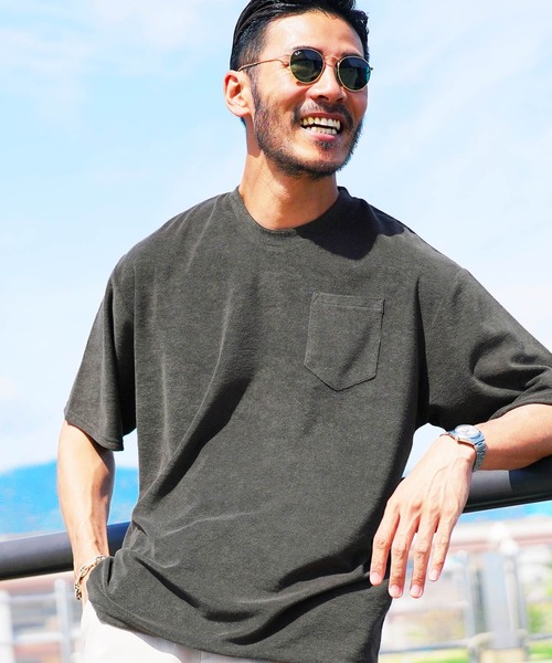 jiggys shop（ジギーズショップ）の「UVカット 接触冷感 サマーパイル 半袖Tシャツ（Tシャツ/カットソー・メンズ・ブラック/グレー系その他/グレー系その他2/ホワイト/ホワイト系その他/ホワイト系その他2/ホワイト系その他3/ホワイト系その他4/ブルー系その他/ブルー系その他2/ブルー系その他3/ホワイト系その他5/ホワイト系その他6/ブルー系その他4/チャコール/ブルー系その他5/ホワイト系その他7/グレー系その他3/ネイビー/ブラック系その他/ピンク系その他・SMALL/MEDIUM/LARGE/X-LARGE）」の12枚目の写真