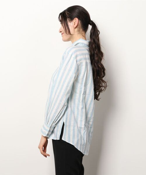 90s BananaRepublic リネン100% S/S シャツ ストライプ Banana Republic - BANANAREPUBLIC ストライプ長袖シャツの通販