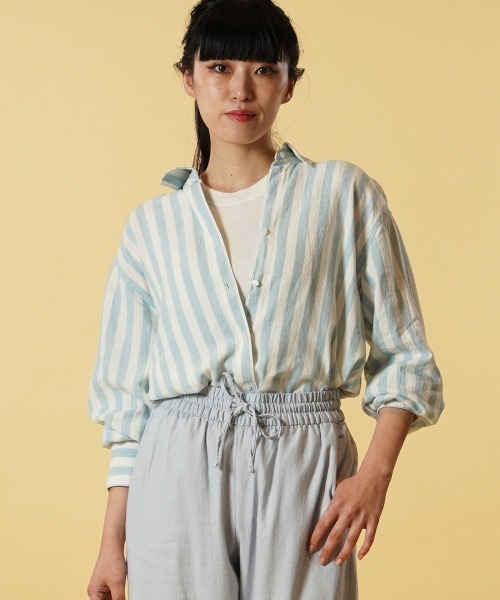 90s BananaRepublic リネン100% S/S シャツ ストライプ 90s BananaRepublic リネン100% S/S シャツ ストライプ - メルカリ