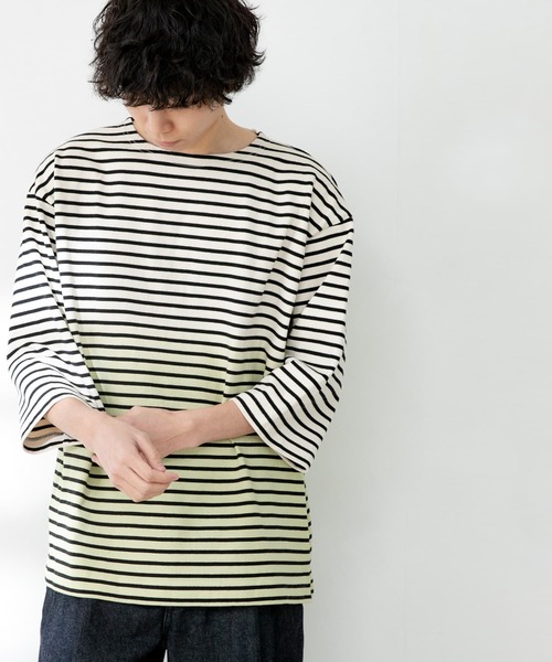 FORK&SPOON（フォークアンドスプーン）の「FORK&SPOON　オーバーダイボーダーTシャツ（Tシャツ/カットソー・メンズ・ブルー系その他/イエロー系その他・5）」の13枚目の写真