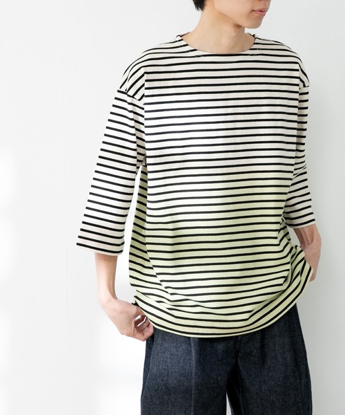 FORK&SPOON（フォークアンドスプーン）の「FORK&SPOON　オーバーダイボーダーTシャツ（Tシャツ/カットソー・メンズ・ブルー系その他/イエロー系その他・5）」の14枚目の写真