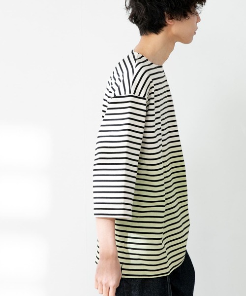 FORK&SPOON（フォークアンドスプーン）の「FORK&SPOON　オーバーダイボーダーTシャツ（Tシャツ/カットソー・メンズ・ブルー系その他/イエロー系その他・5）」の15枚目の写真