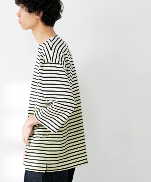 FORK&SPOON（フォークアンドスプーン）の「FORK&SPOON　オーバーダイボーダーTシャツ（Tシャツ/カットソー・メンズ・ブルー系その他/イエロー系その他・5）」の17枚目の写真