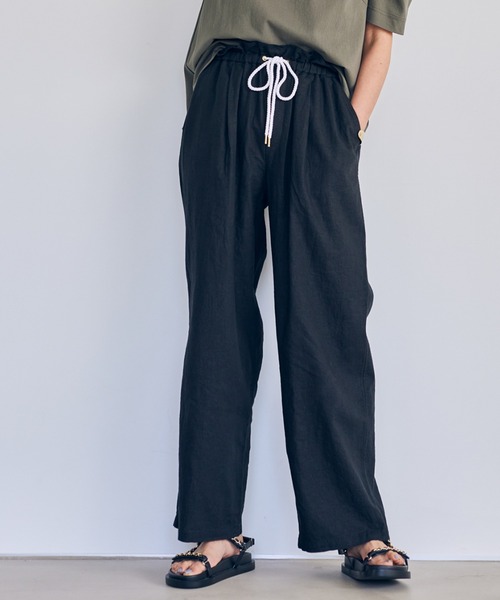 BARNYARDSTORM（バンヤードストーム）の「BARNYARDSTORM / 【WEB限定サイズXS/L】リネンワイドイージーパンツ（その他パンツ・レディース・ブラック/ブラウン/ベージュ・00/0/1/2）」の5枚目の写真