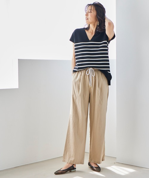BARNYARDSTORM（バンヤードストーム）の「BARNYARDSTORM / 【WEB限定サイズXS/L】リネンワイドイージーパンツ（その他パンツ・レディース・ブラック/ブラウン/ベージュ・00/0/1/2）」の8枚目の写真