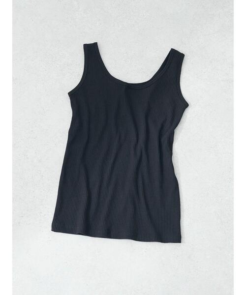Green　Parks（グリーンパークス）の「リブタンクトップ＊（タンクトップ・レディース・ライトベージュ/ブラック/オフホワイト・FREE）」の15枚目の写真