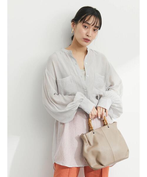 Green　Parks（グリーンパークス）の「リブタンクトップ＊（タンクトップ・レディース・ライトベージュ/ブラック/オフホワイト・FREE）」の9枚目の写真