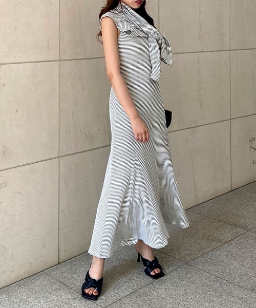 ROYAL PARTY(ロイヤルパーティー)の「【ZOZO限定】カットアンサンブルワンピース(ワンピース・レディース・ベージュ/ブラック/マルチ・FREE)」の6枚目の写真